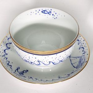 Sauciere blau-gold